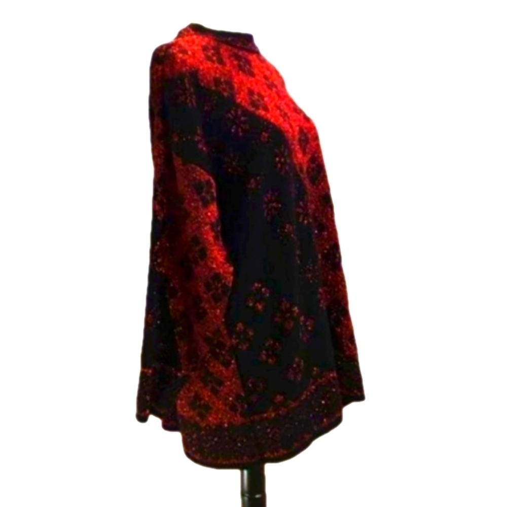 Vintage Trimmings Plus Brand Copper & Black Sparkling Sweater Size 20W - Picture 3 of 12